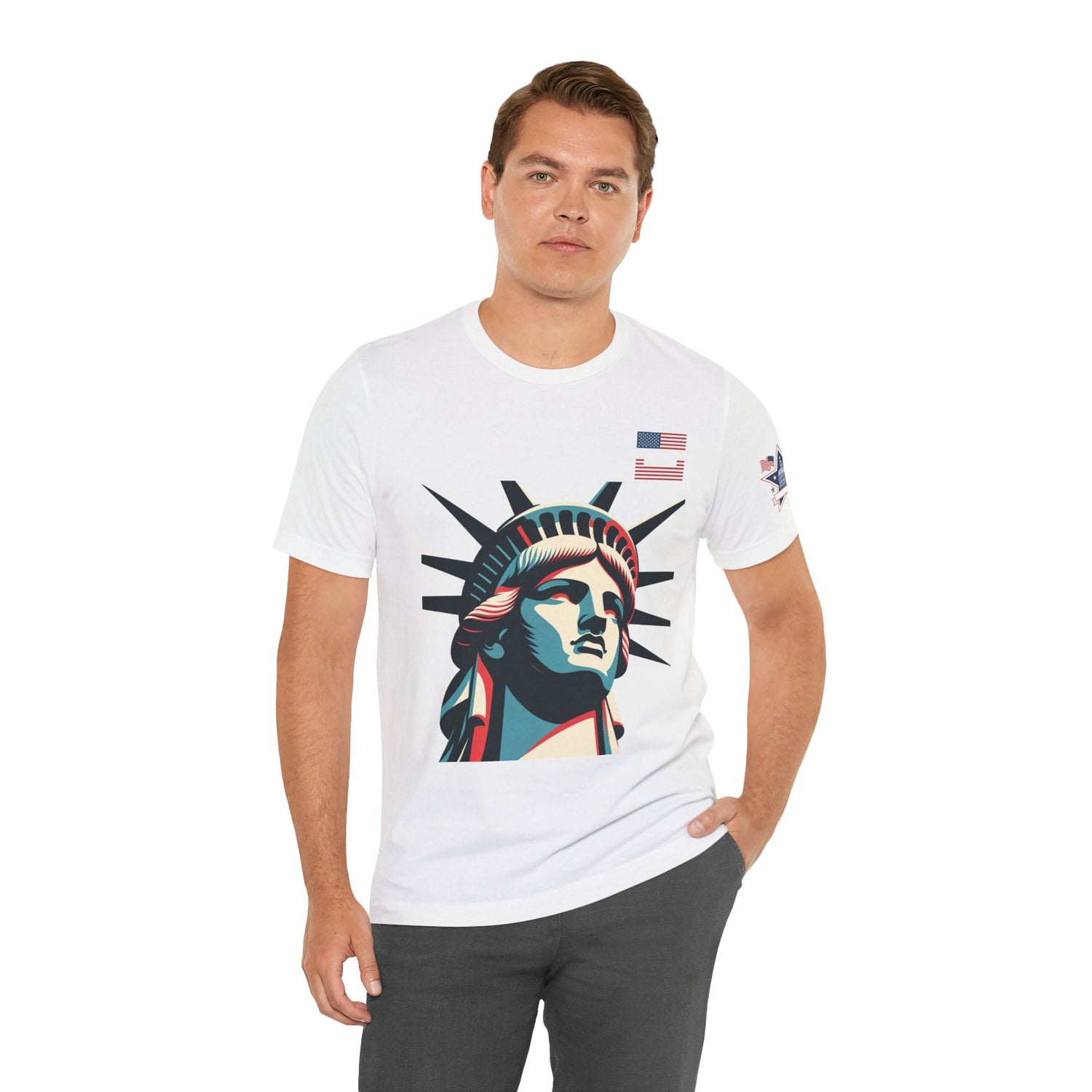 Patriotic Liberty Tee - USA Flag &amp; Eagle Design 
