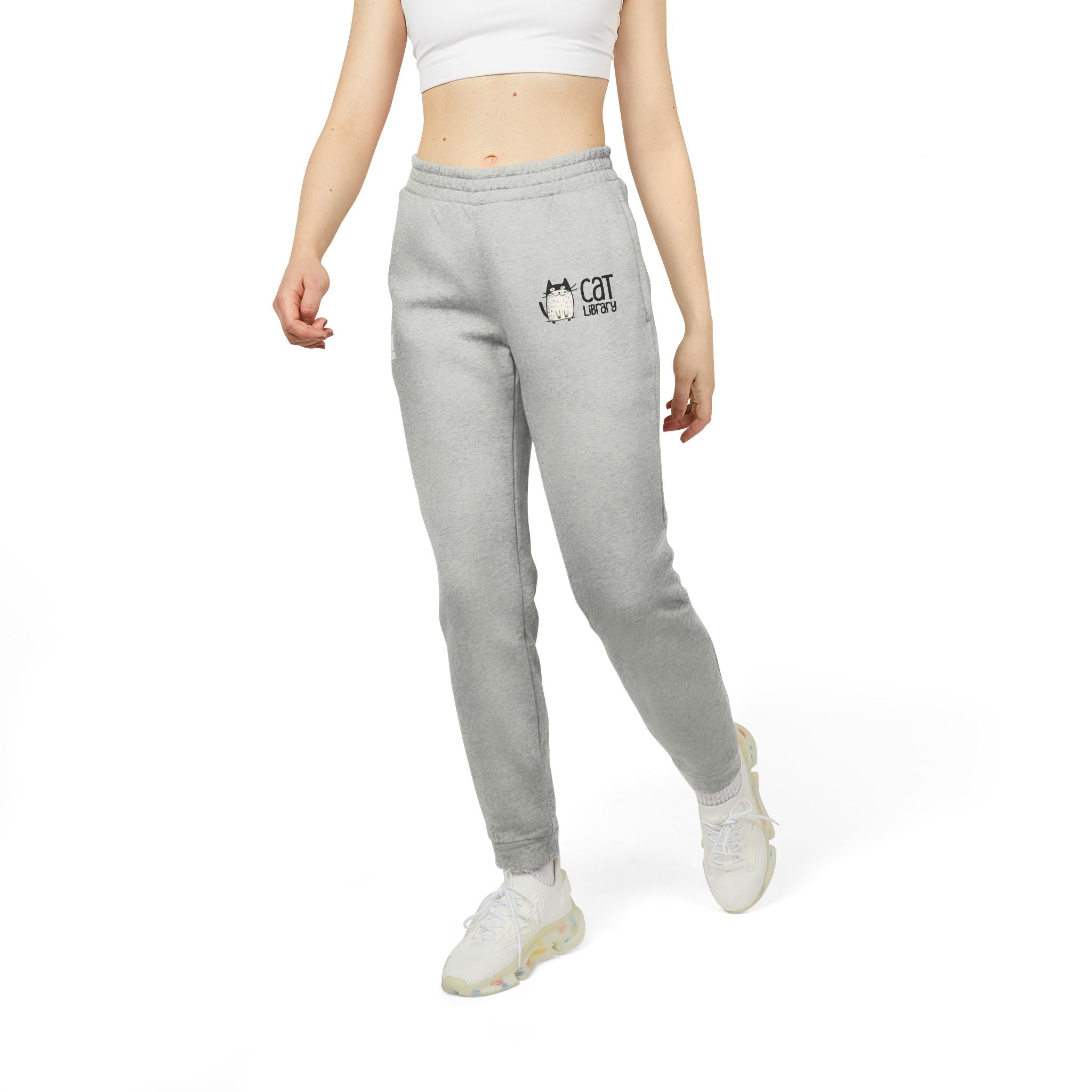 Adidas Cat Graphic Fleece Joggers - Unisex Comfort Wear 