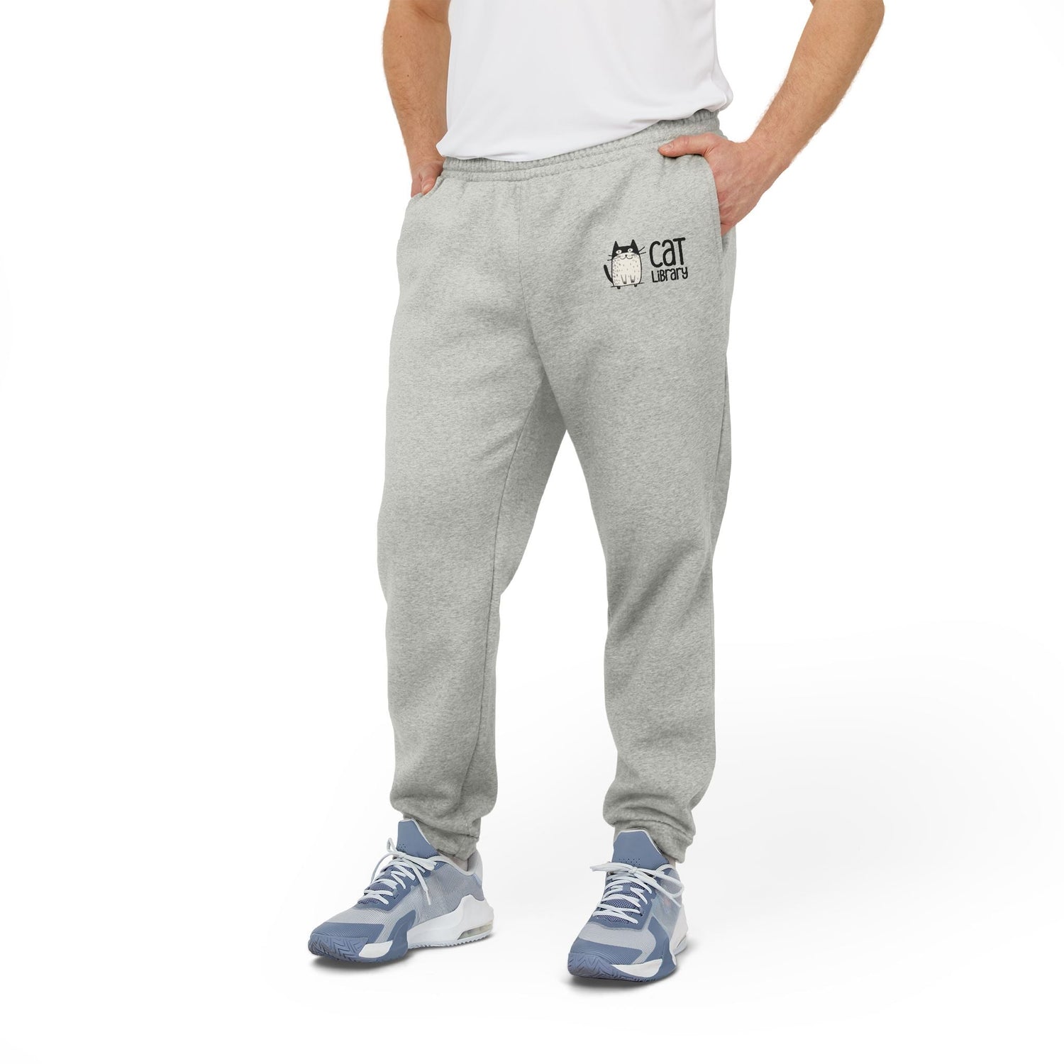 Adidas Cat Graphic Fleece Joggers - Unisex Comfort Wear 