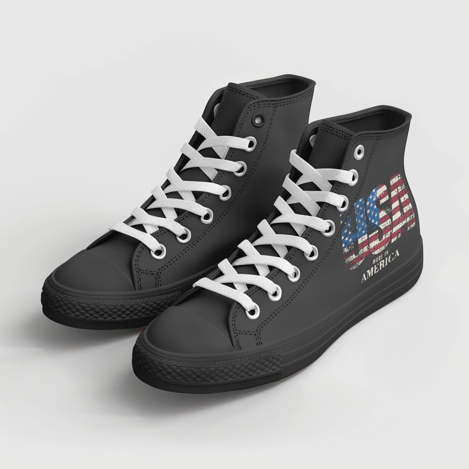 USA Flag Classic High-Top Sneakers 