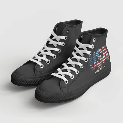 USA Flag Classic High-Top Sneakers 