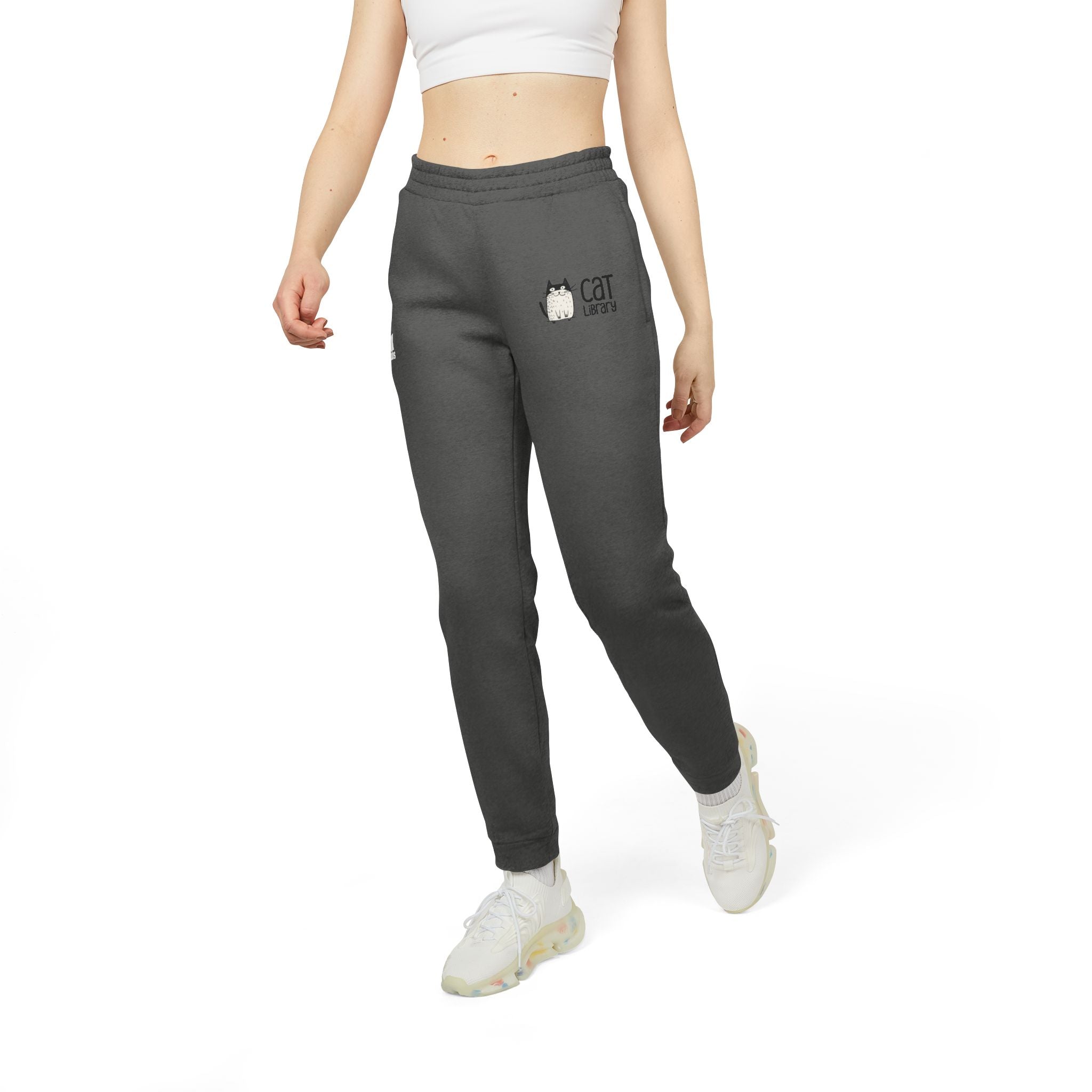 Adidas Cat Graphic Fleece Joggers - Unisex Comfort Wear 