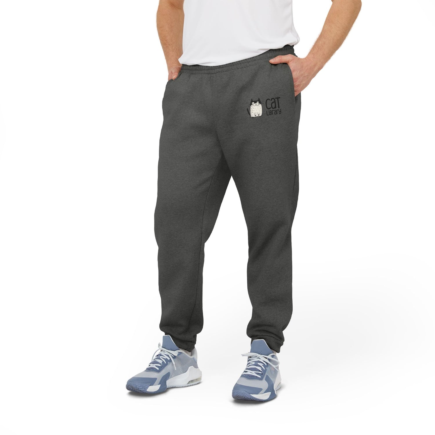 Adidas Cat Graphic Fleece Joggers - Unisex Comfort Wear 