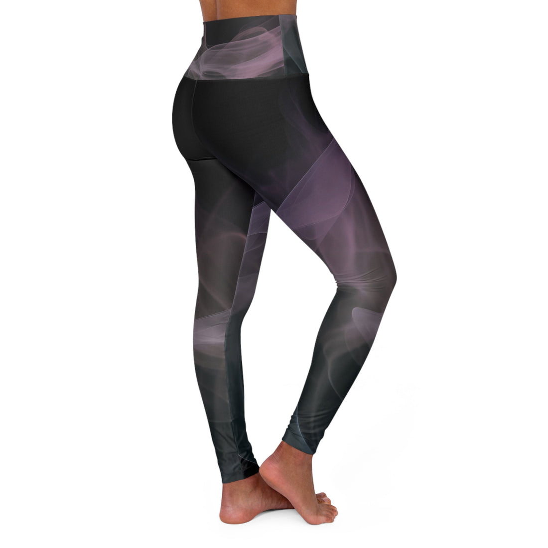 High Waisted Yoga Leggings - Ethereal Smoke Design for Comfort and Style 