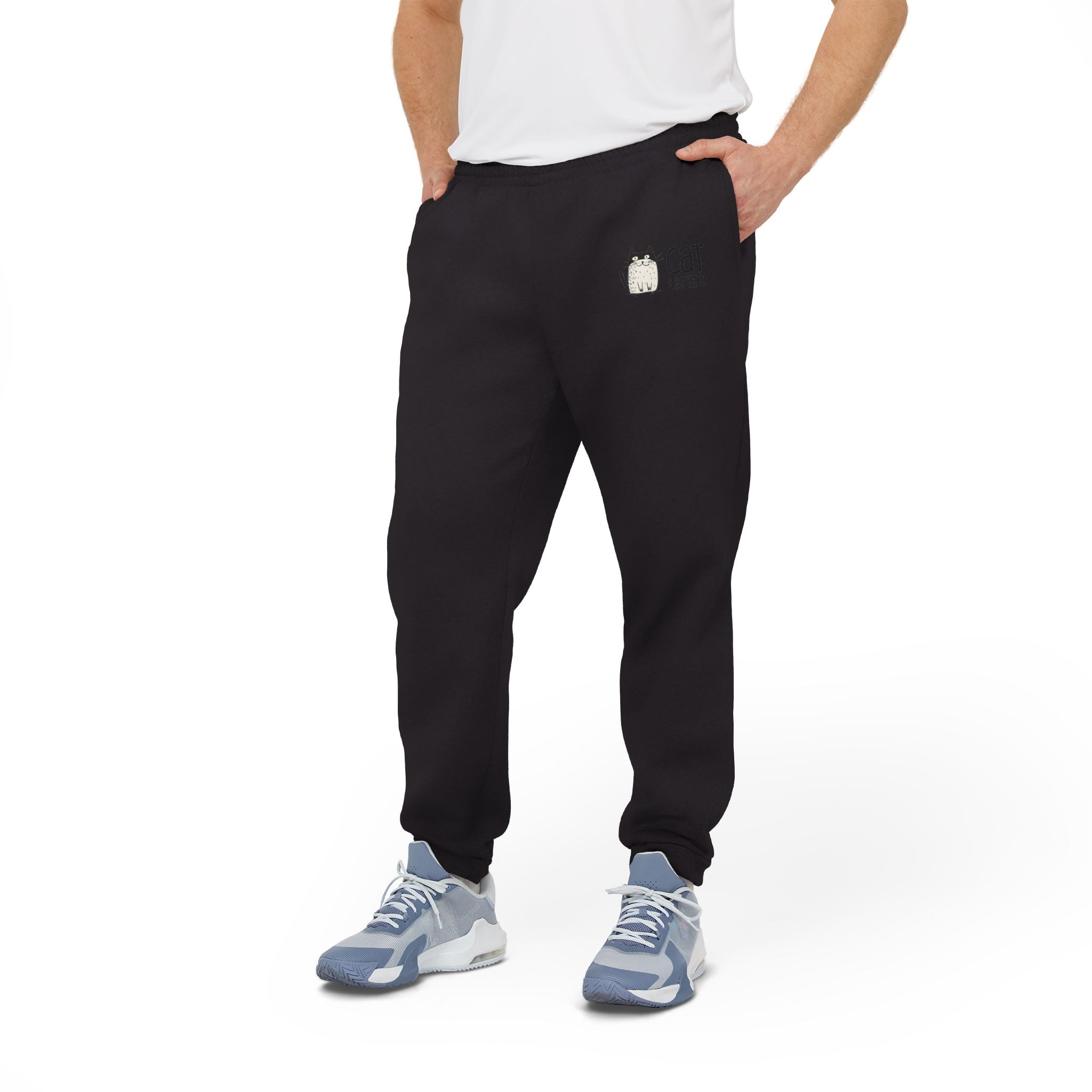 Adidas Cat Graphic Fleece Joggers - Unisex Comfort Wear 